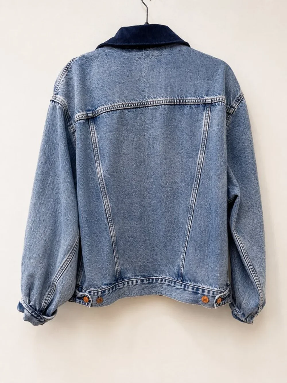 GAP x Dôen Blue Denim Jacket with Dark Navy Collar - Size Small - Picture 3 of 3